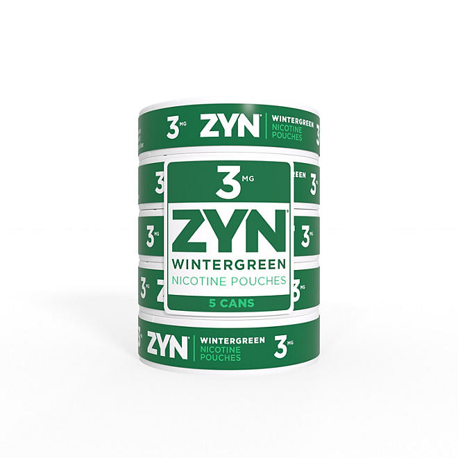 Zyn Wintergreen 3 mg 5 Can Roll 18 per case