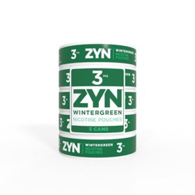 Zyn Wintergreen 3 mg 5 Can Roll (18 per case)