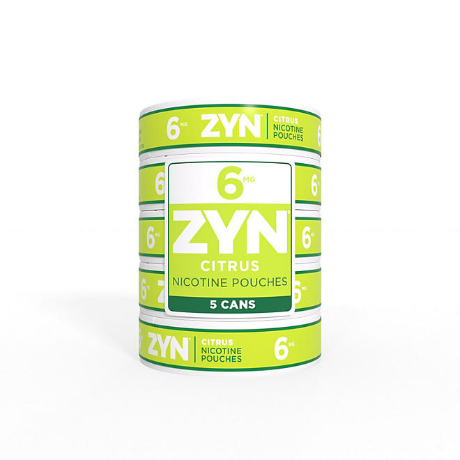 Zyn Citrus Nicotine Pouches 6 mg 5-can Roll