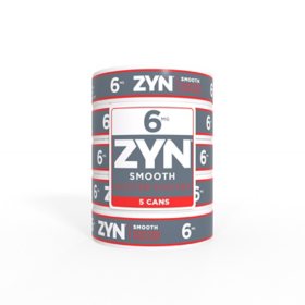 Zyn Smooth 6 mg 5-can Roll (18 per case)