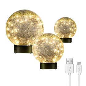 Deck Impressions Battery-Operated Crackle Globe with LED Lights