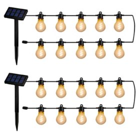 Deck Impressions Solar String Lights, 2-Pack