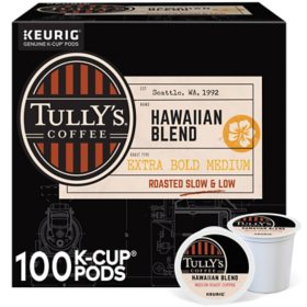 Tully's Coffee K-Cup Pods, Hawaiian Blend 100 ct.