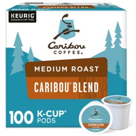 Caribou Coffee Medium Roast K-Cup Pods, Caribou Blend 100 ct.