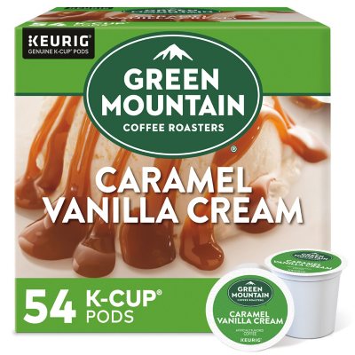 Green Mountain Coffee K Cup Pods Caramel Vanilla Cream 54 ct