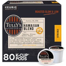 Tully's Coffee Medium Roast K-Cup Pods, Hawaiian Blend, 80 ct.