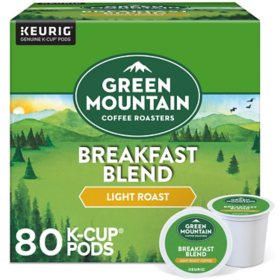 Green Mountain Coffee Roasters Light Roast Coffee Pods, Breakfast Blend, 80 ct.