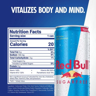 caffeine in sugar free red bull vs coffee