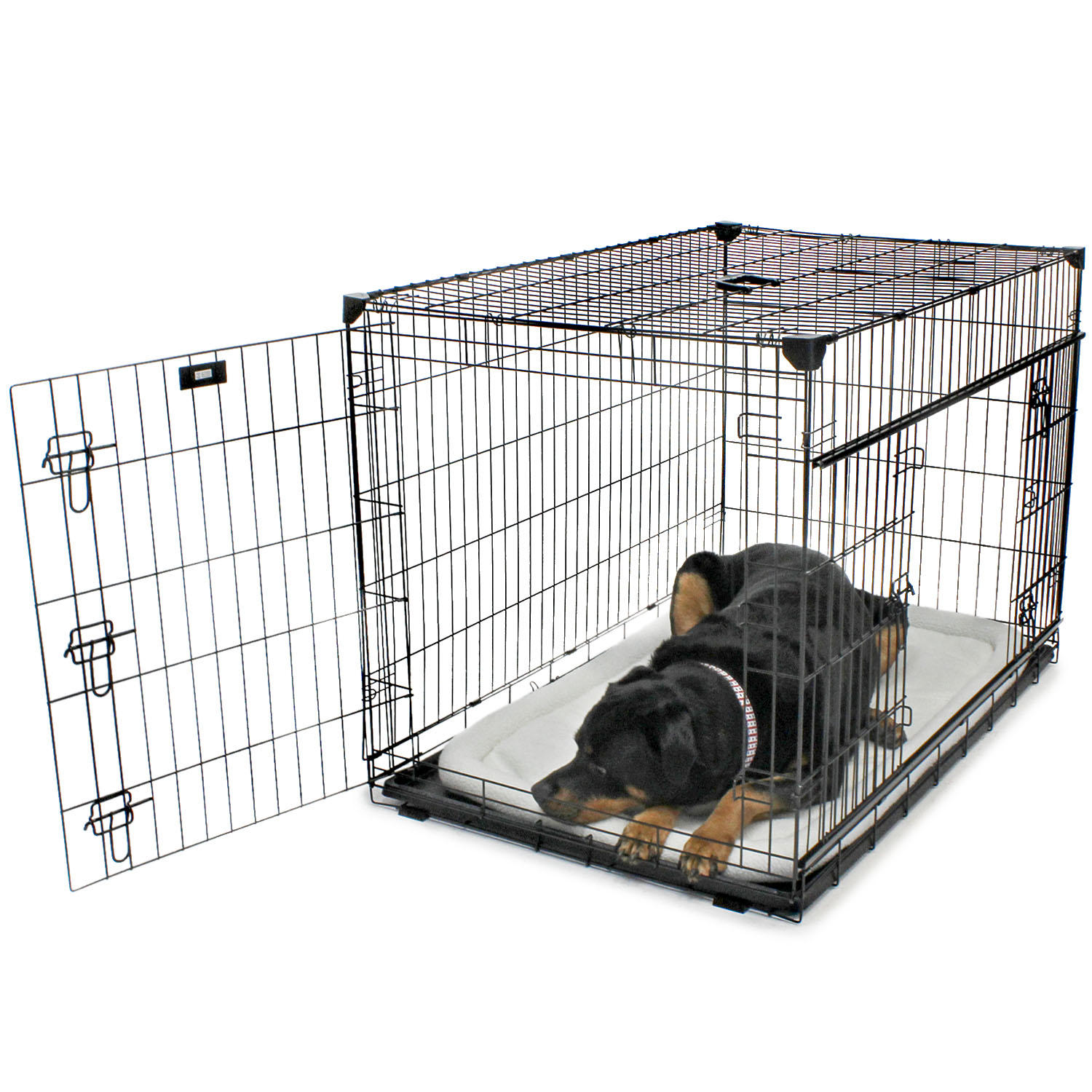 Lucky Dog Sliding Double Door Dog Crate With Removable Tray