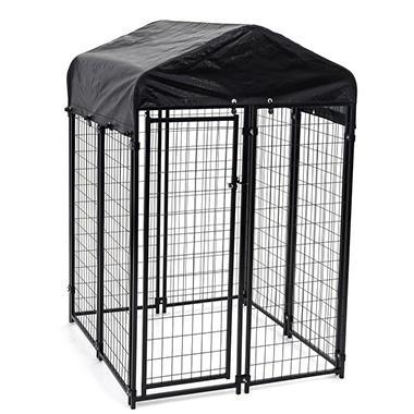Lucky Dog 6’H x 4’W x 4’L Uptown Welded Wire Kennel with Cover and Frame