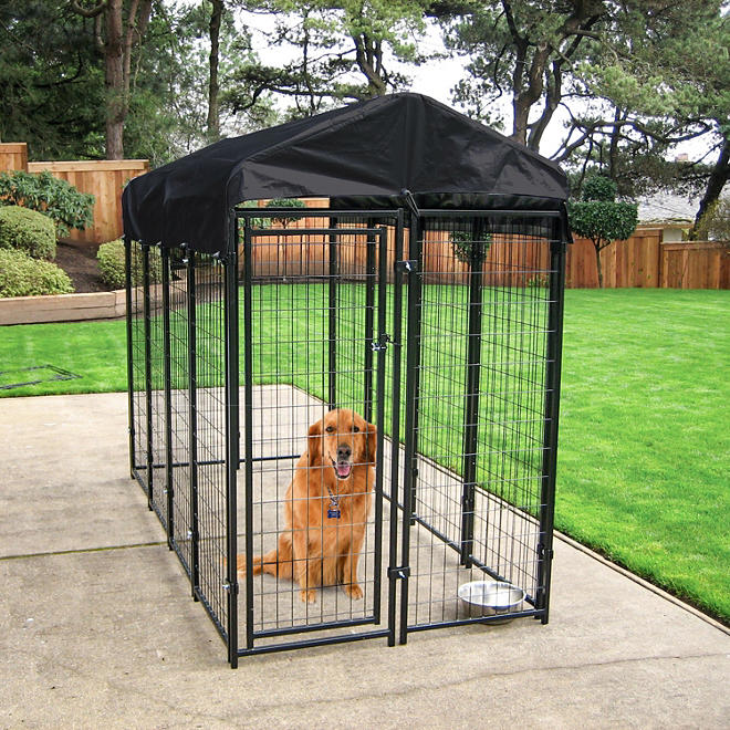 Lucky Dog Uptown 4 x 8 Wire Kennel with Cover