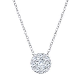 0.48 CT. T.W. Diamond Necklace in 14K White Gold