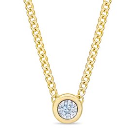 0.18 CT. T.W. Diamond Bezel Necklace in 14K Yellow Gold