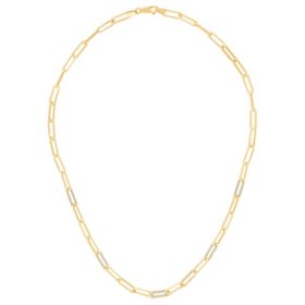 Diamond Paperclip Necklace in 14K Yellow Gold