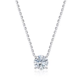 Lab Created Solitaire Diamond Pendant Necklace in 18K Gold