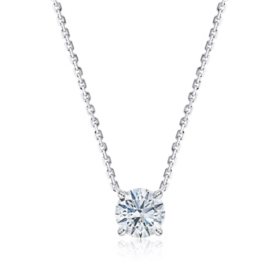 Lab Created Diamond Solitaire Pendant in 18K White Gold