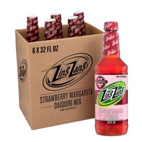 Zing Zang Strawberry Margarita-Daiquiri Mix 32 fl. oz. bottle, 6 pk.