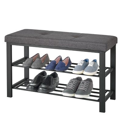 Neatfreak fabric upholstered 2025 shoe storage bench