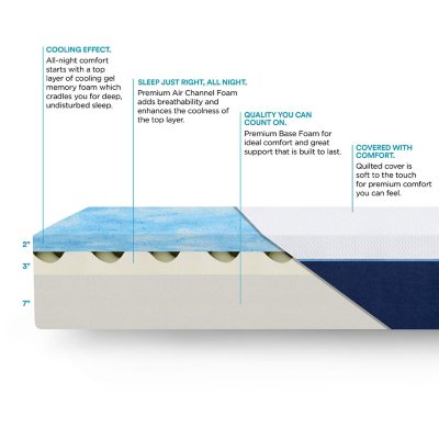 Sleep Innovations 12 Gel Memory Foam King Mattress Sam S Club