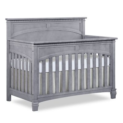 gray wood crib