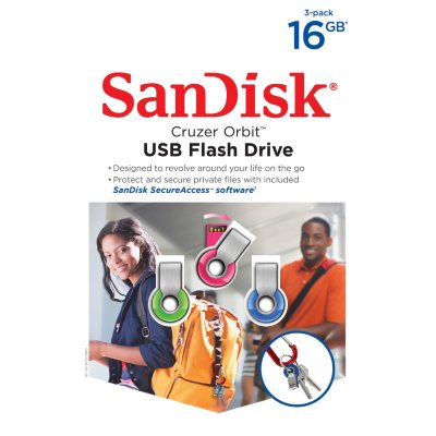SanDisk 16GB USB Flash Drive, 3 pack - Sam's Club