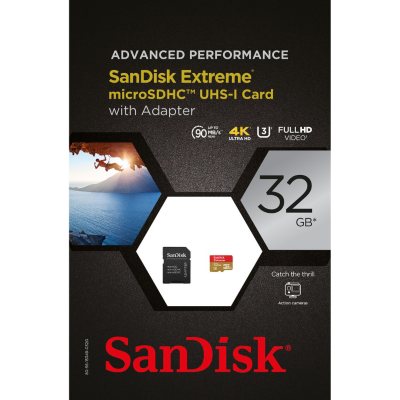 SanDisk Extreme 32GB microSDHC UHS1 Card with Adapter Sam's Club