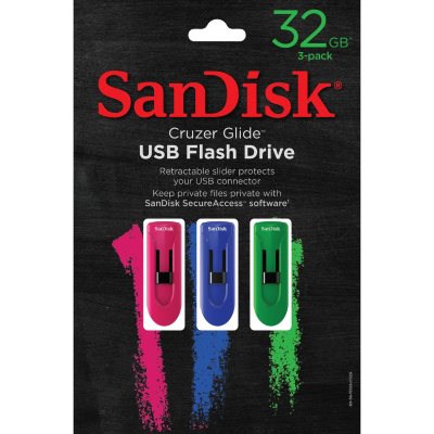 SanDisk Cruzer Glide 32GB USB Flash Drive, 3 pack - Sam's Club