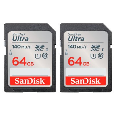 SanDisk 64GB Ultra SDXC UHS-1 Memory Card 2-Pack - 120MB/s, C10