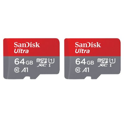 Sandisk 64gb Ultra Microsdxc Uhs 1 Memory Card 2 Pack With Adapter 1mb S C10 U1 Full Hd A1 Micro Sd Card Sam S Club