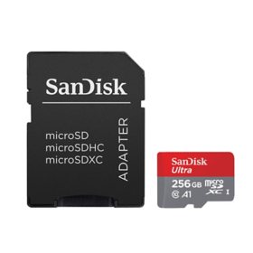 SanDisk 256GB Ultra SDXC Memory Card, 150MB/s, C10, U1, A1, Full HD, microSD Card with Adapter, SDSQUAC-256G-ASLMA