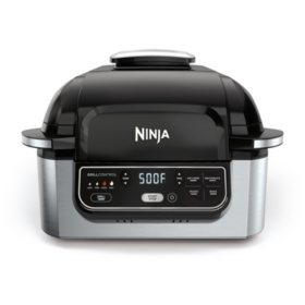 Ninja IG301A Foodi 5-in-1 Indoor Grill with 4-Quart Air Fryer with Roast, Bake, Dehydrate, Cyclonic Grilling Technology