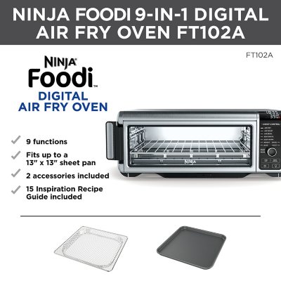 Ninja Foodi 9 in 1 Digital Air Fry Oven Convection Oven Toaster Air Fryer Flip Away for Storage Sam s Club