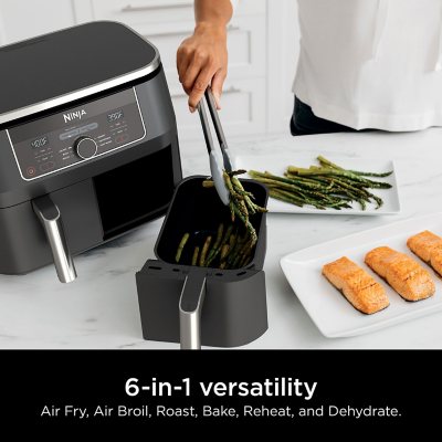 Ninja Foodi 6-in-1 10-qt. XL 2-Basket Air Fryer with DualZone Technology &  Smart Cook System Black DZ550 - Best Buy