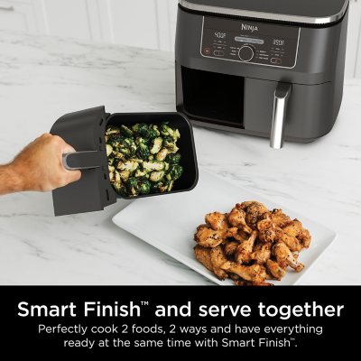 Air Fryer  How to Use Smart Finish (Ninja® Foodi® 2-Basket Air