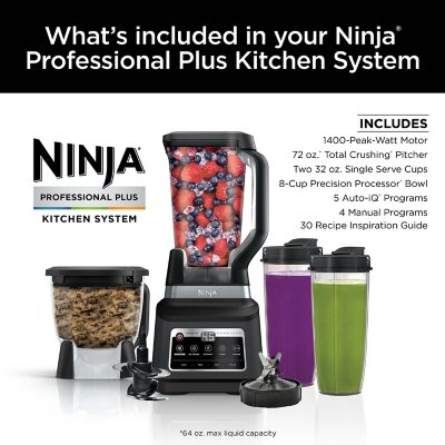 Ninja Professional Plus Kitchen System Blender and 8 Cup Food Processor with Auto iQ Sam s Club