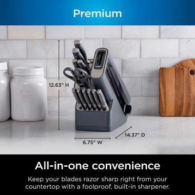 Best Buy: Ninja Foodi NeverDull Premium 14-Piece Knife Block Set with  Built-in Sharpener System Black & Silver K32014