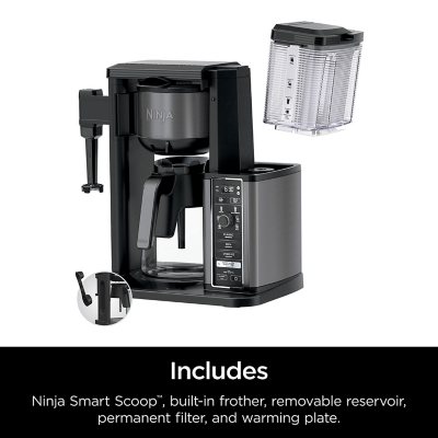 Ninja Specialty Coffee Maker with Glass Carafe Programmable 1.56 quart 10  Cups Multi serve Frother Black Stainless Steel Glass Carafe - Office Depot