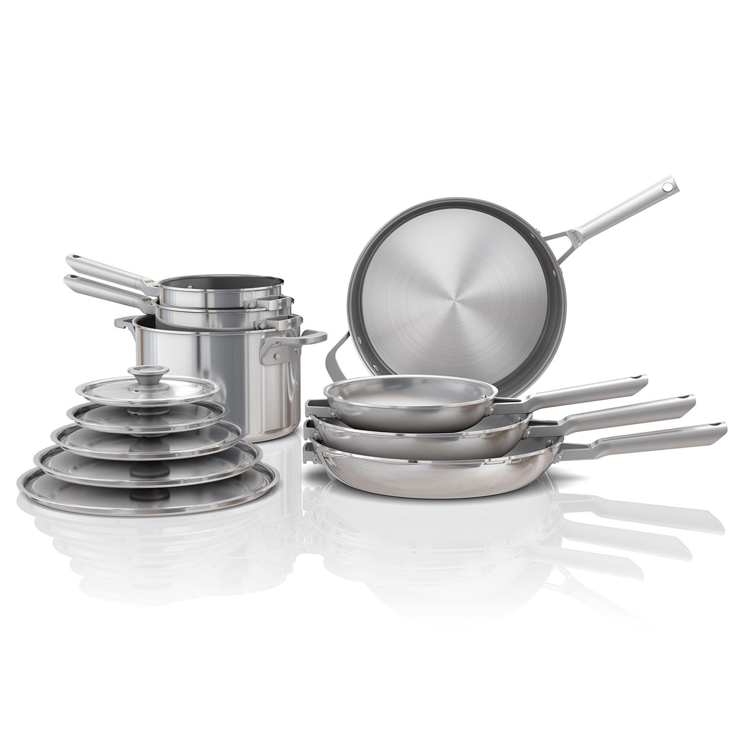 Ninja EverClad 12-Piece Triply Commercial-Grade Stainless Steel Cookware