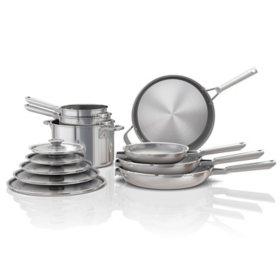 Ninja EverClad 12-Piece Tri-Ply Commercial-Grade Stainless Steel Cookware 