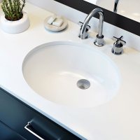 Payton Undermount Ceramic Basin Sink, Glossy White