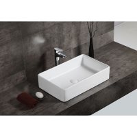 Marley Over the Counter Vessel Ceramic Basin Sink, Glossy White