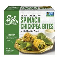 Sol Cuisine Plant-Based Spinach Chickpea Bites With Garlic Aioli Sauce, Frozen (32 oz.)