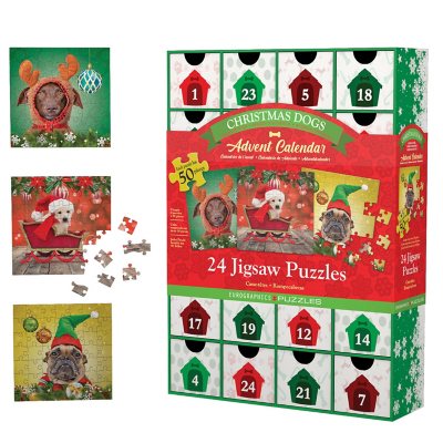 Christmas Dogs Advent Calendar: 24 Jigsaw Puzzles