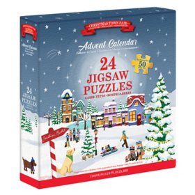 Christmas Town Fair Advent Calendar Puzzle, 50 Pieces 24 Count