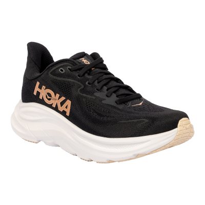 Hoka Women's Clifton 10 Sneaker - Black / Rose Gold 9:- 9, Black/Rose Gold