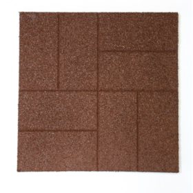 18 X 18 Rubber Reversible Brickface Paver Red Sam S Club