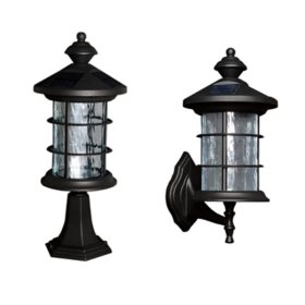 Black Aluminum Hampton Solar Lamp