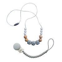 Tiny Teethers Designs Lavender Collection Silicone Teething Necklace and Pacifier Clip (Choose Your Color)