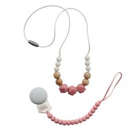 Tiny Teether Designs Lavender Collection Silicone Teething Necklace and Pacifier Clip (Choose Your Color)