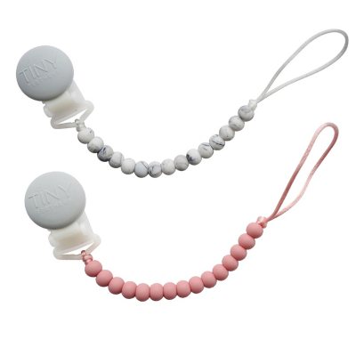 Tiny Teethers Designs Signature Silicone Beaded Pacifier Clip and Teether,  2 pk.